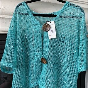 Mesh Boho summer top by Creation size L brand new